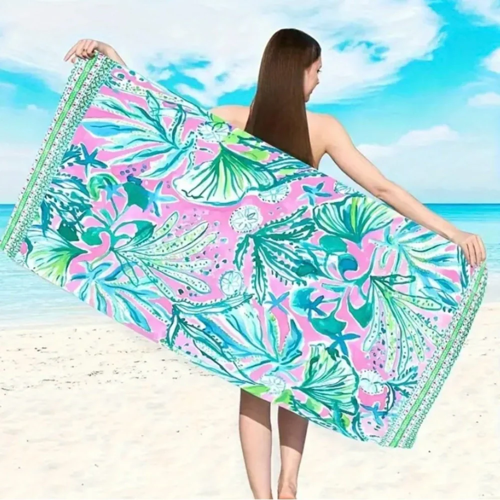 {NEW} Vibrant Pink and Green Beach Towel